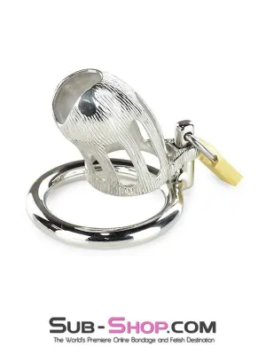 0399M-SIS      Itty Bitty Little Sissy Dicky Steel Locking Male Chastity Device with Cock Ring