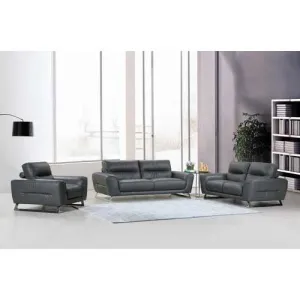 102" Lovely Dark Grey Couch Set