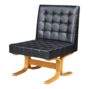 1960s Ludvik Volak : "Bratislava" leatherette slipper chair, Czech