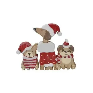 3 Christmas Dogs Decor