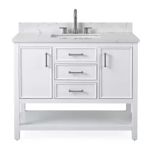 42"  Tennant Brand White Single Sink Bathroom Vanity - Felton  SKU # 7220-W42