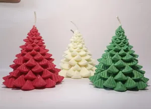 AK Creative Christmas Solid color Tree Shape Candle | scented Decorative Candles for Christmas Party Holiday New Year Decoration & Gifting (set of 6)