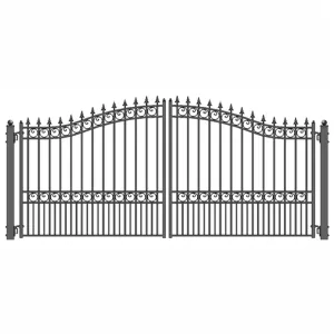 Aleko Steel Dual Swing Driveway Gate - LONDON Style - 14 x 6 Feet