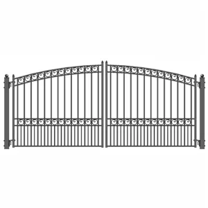 Aleko Steel Dual Swing Driveway Gate - PARIS Style - 16 x 6 Feet