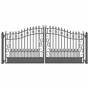 Aleko Steel Dual Swing Driveway Gate - VENICE Style - 18 x 6 Feet