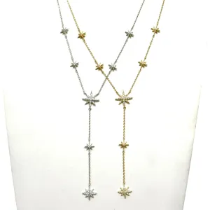 Astra Pave Star Lariat Necklace