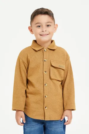 Boys Brown Pocket Shirt