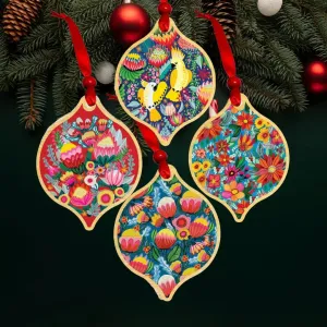 Cockatoos & Proteas Christmas Ornament Bauble Set