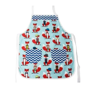 Cotton Pocket Kids Apron – Fox & Houndstooth