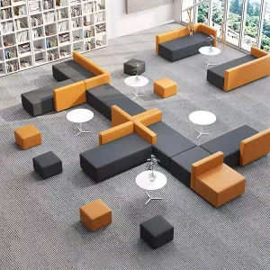 Creative Color Blocked Design Adjustable Corner Office Sofa