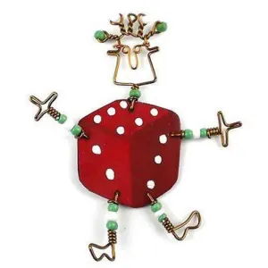 Dancing Girl Lucky Dice Pin Creative Alternatives