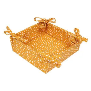 Dexam 23cm Ochre Spotted Recycled Cotton Bread Basket