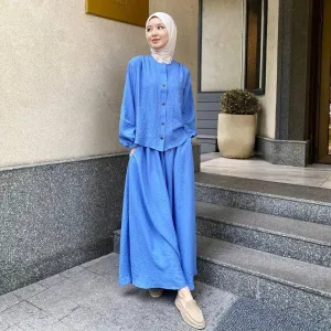 Elegant Muslim Women's Long outfit Solid Colours