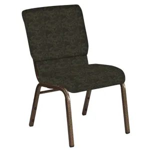 Embroidered 18.5''W Church Chair in Perplex Fabric - Gold Vein Frame