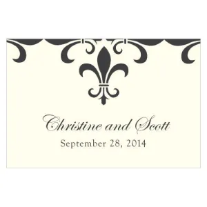 Fleur De Lis Large Rectangular Tag Royal Blue