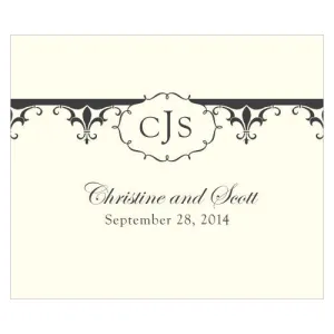 Fleur De Lis Rectangular Label Royal Blue