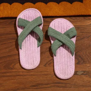 Plush cotton slippers