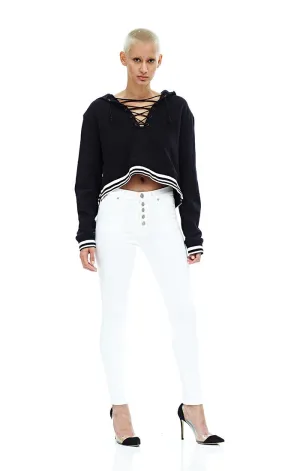 HUDSON - Ciara High Rise Ankle Skinny SSK Buttonfly White