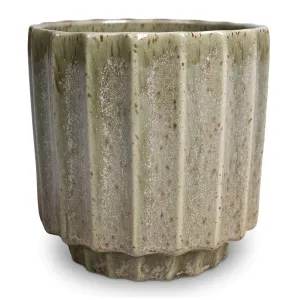 Ivyline 13cm Green Lugano Reactive Glaze Planter