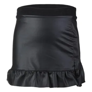 LEATHER SHORT SKIRT - BLACK