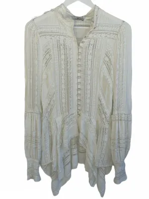 Macy High Neck Lace Top Ivory s