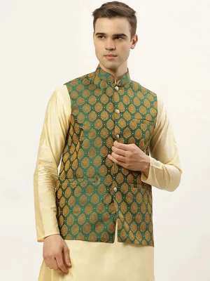 Men'S Green Self-Designed Waistcoat