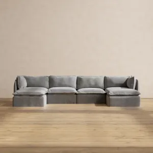 Modular Performance 4-Seater U-Sectional in Ash | Relaxed Blend