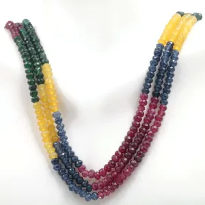 Natural Multi Color Quartz Faceted Bead Necklace Multi Strand Colorful Beaded Gemstone Necklace SKU 6142712 6142713