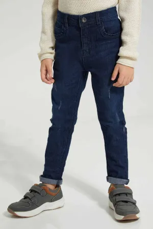 Navy Ripped Jeans For Boys