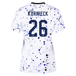 Nike Womens United States Taylor Kornieck 4 Star Home Jersey 23/24 w/ 2019 World Cup Champion Patch (White/Loyal Blue)