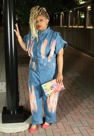 Painted Denim Jumpsuit