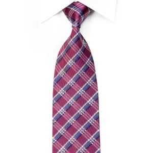 Parkland Rhinestone Necktie Purple Blue Silver Plaids With Sparkles