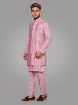 Pink Kurta with Jacket | TULA