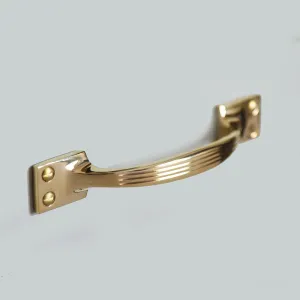 Polished Brass Reeded Pull Handle