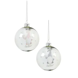 Premier 8cm My 1st Christmas Gonk Glass Bauble (Choice of 2)