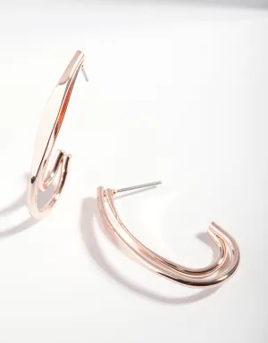 Rose Gold Open Flick Hoop Earrings