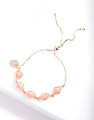 Rose Gold Organic Stonne Toggle Bracelet