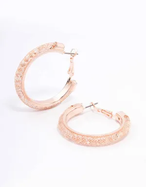 Rose Gold Wire Medium Hoop Earrings