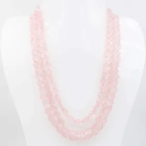 Rose Quartz Beaded Necklace Quartz Necklace Pink Quartz Fluted Beads Indian Sarafa Necklace Fluted Melon Carved Necklace SKU: 6143095