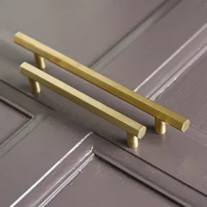 Satin Brass Hex Pull Handle