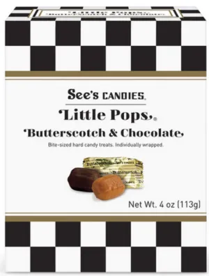 See's Candies Little Pops Butterscotch & Chocolate 4oz