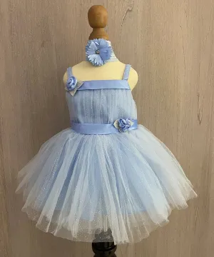 Sky Blue Colored Party Frock for Little Ones