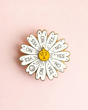 Spinning Daisy Enamel Pin