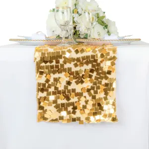 Square Payette Sequin Table Runner - Gold