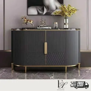 TEMPEST Contemporary sideboard in white/dark grey