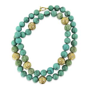 Turquoise, Jade & Diamond Necklace