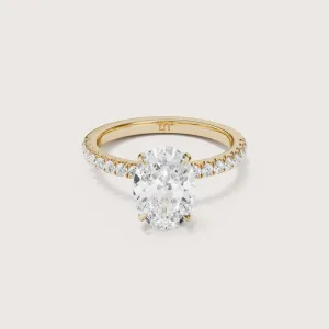 Vera Oval Solitaire - Hidden Halo Diamond Band