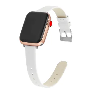 White Genuine Leather Apple Watch Band (for small wrist) 白色真皮Apple (適合小手腕) 錶帶 KCWATCH1185