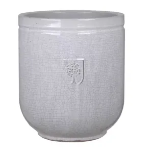 Woodlodge 37cm White Crackle Finish Harlow Jar Pot